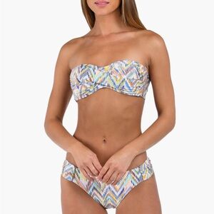 Soul Twist Multi-colored Bandeau Bikini Set